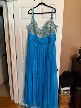 Tiffany Designs Aqua Evening Gown